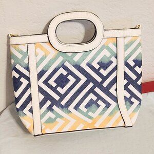 Liz Claiborne Multicolor Blue Yellow White Purse Tote Bag
